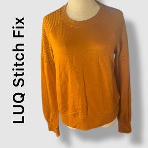 NWT LUQ Stitch Fix Carter Raglan Knit Top M Mustard